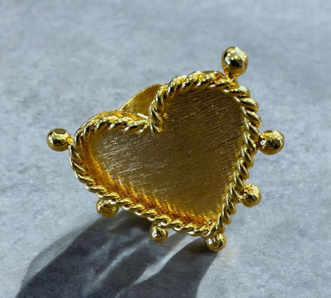 SPHERICAL LOVE charming heart ring. Plated with 24k gold