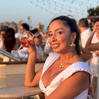 Pearl Flower Earring. elegant petals and pistils. Plated with 24k gold