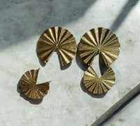 SOLARA FAN earrings two-in-one system. Plated with 24k gold