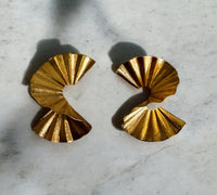 Spiral sol. Snail-shaped earrings. plated with 24k gold