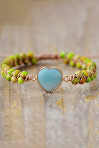 Handmade Heart Shape Natural Stone Bracelet